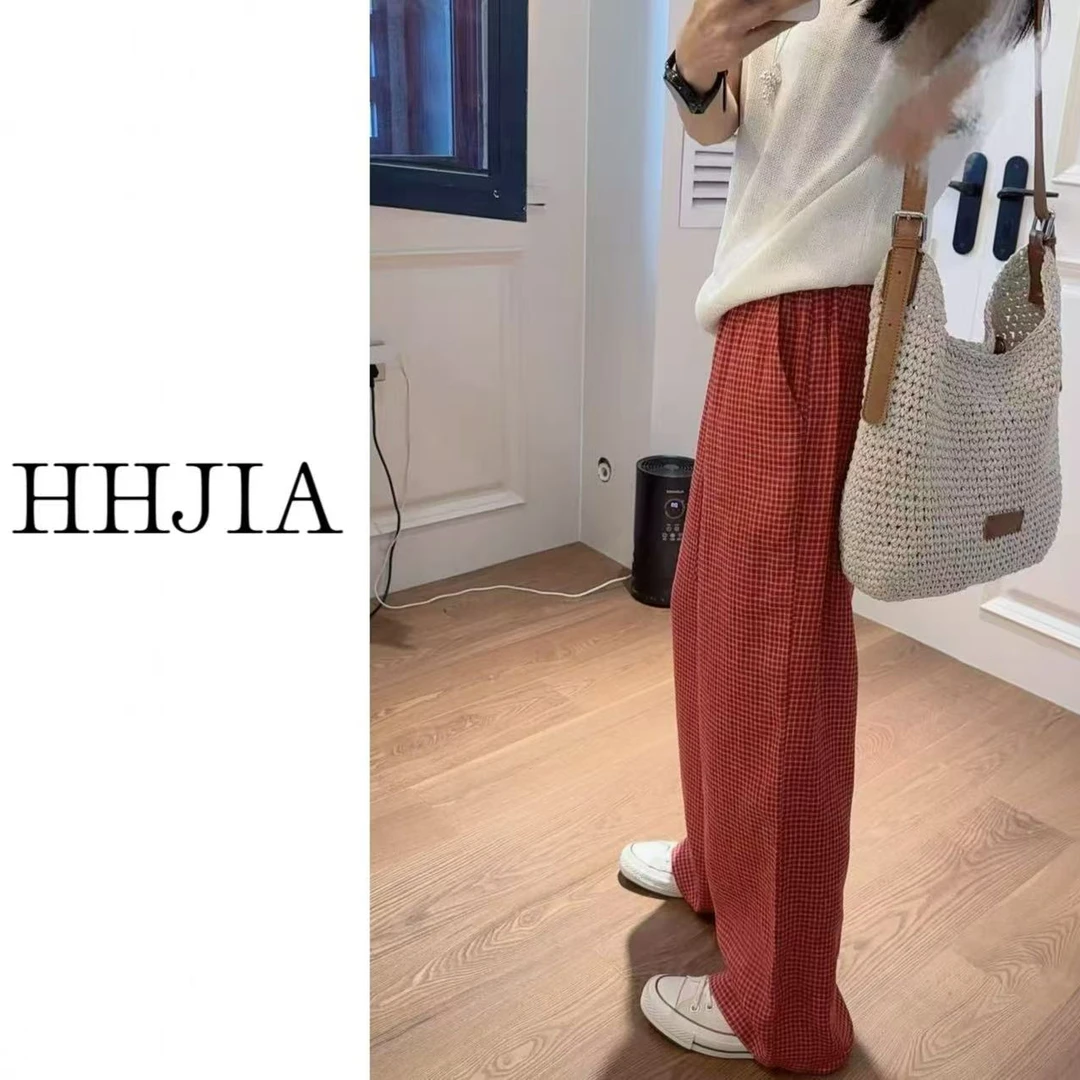 【慧慧家】韩国.2025定制款 韩系时尚红色格子裤