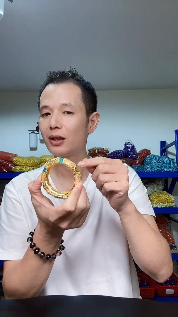 未镶嵌颈饰玛瑙/玉髓D001手工铜轻奢拉丝珐琅彩手镯