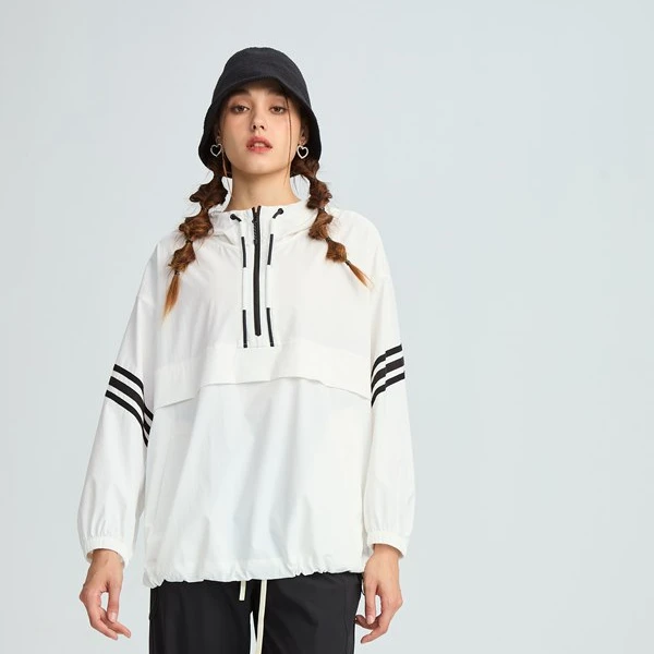 水淼/2025春季新款时尚舒适拼接连帽套头小衫  10071