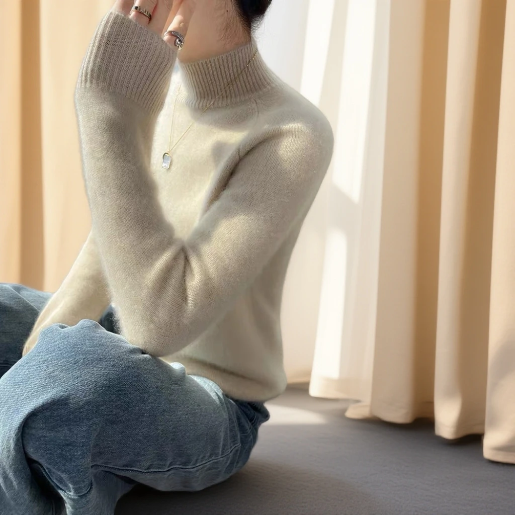 [661]常规高领修身型秋冬打底衫女士纯色显瘦针织百搭