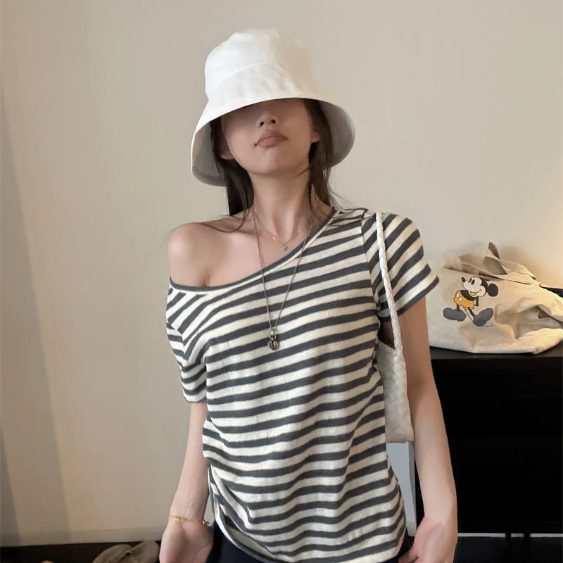 【OPENING自制】条纹假期 老钱风麻感撞色条纹短袖Tee