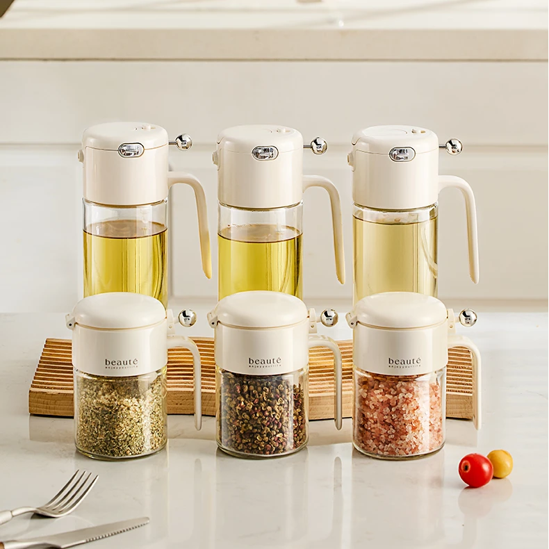 【哈乐熊】油壶调料罐组合厨房自开合油壶喷倒两用烧烤喷雾化油喷壶