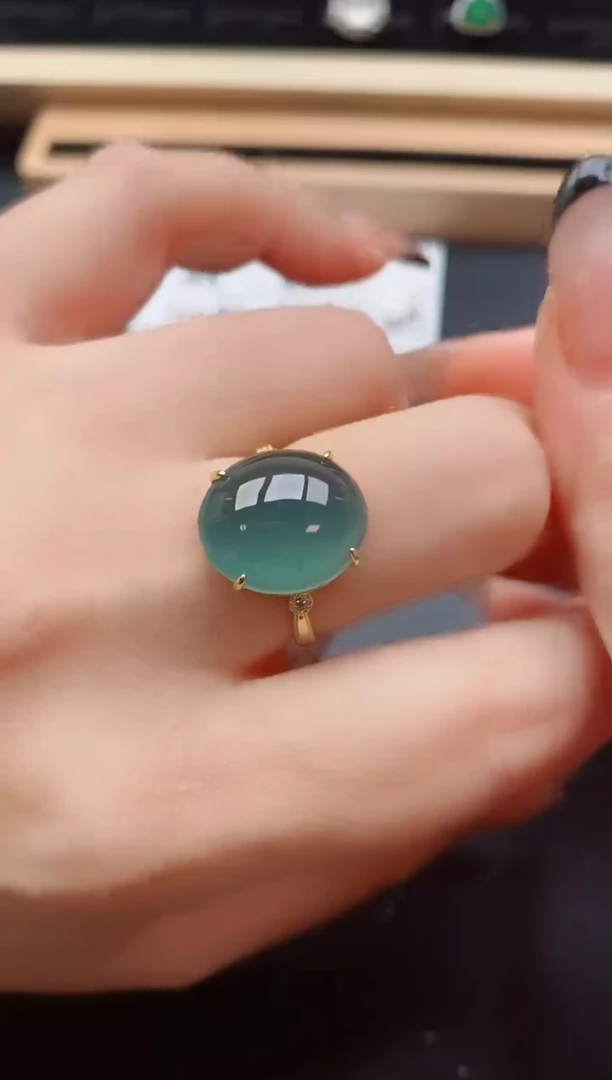 翡翠戒指银S925镶嵌1