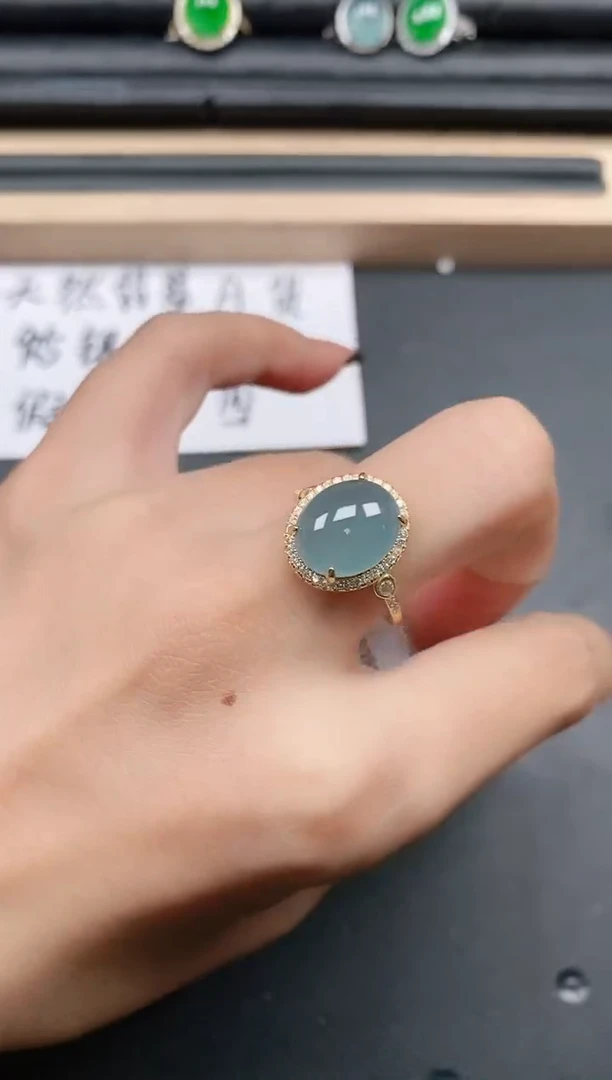 翡翠戒指银S925镶嵌11111