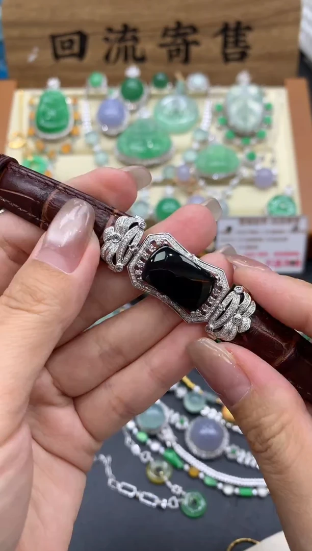 【闪购商品】翡翠手链18K金镶嵌485-中国好珍宝