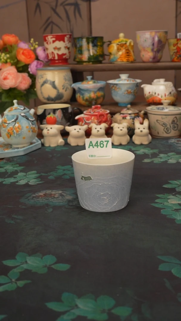 壹心  仙女蓝玫瑰猪口杯467