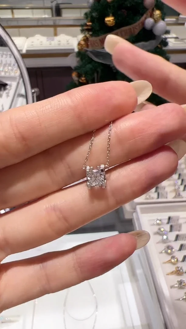 实验室培育钻石18K金镶嵌颈饰50分@@00036634