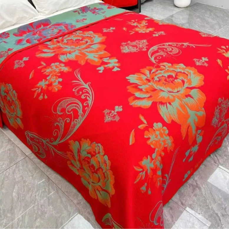 纱布盖毯天丝四季毯--万事顺意230*250