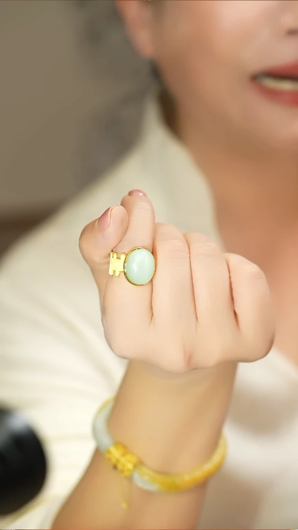 银S925镶嵌戒指和田玉戒指