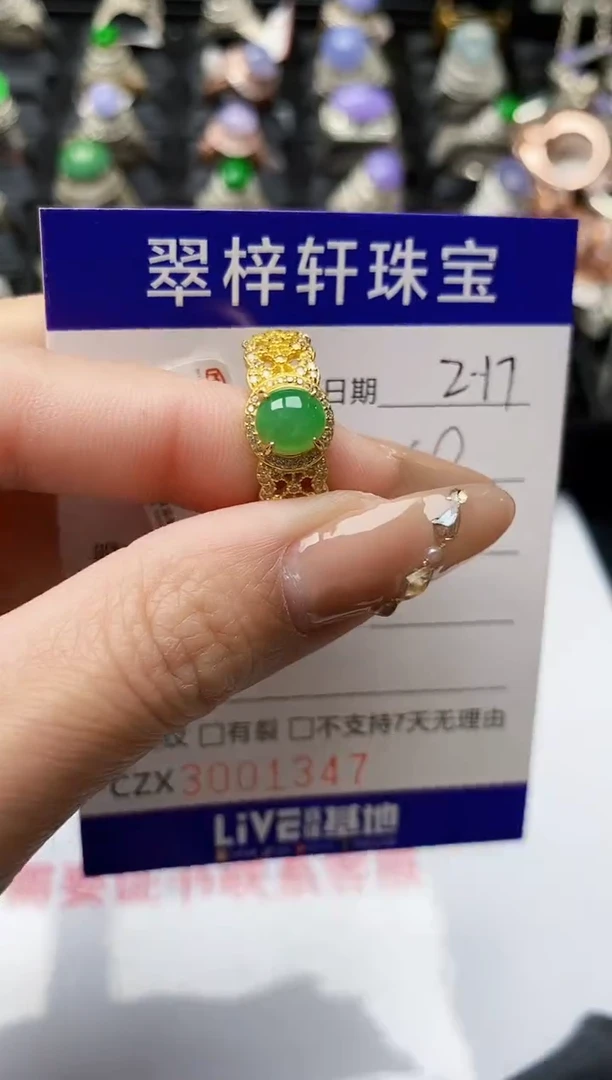 【闪购商品】翡翠戒指银S925镶嵌/1347