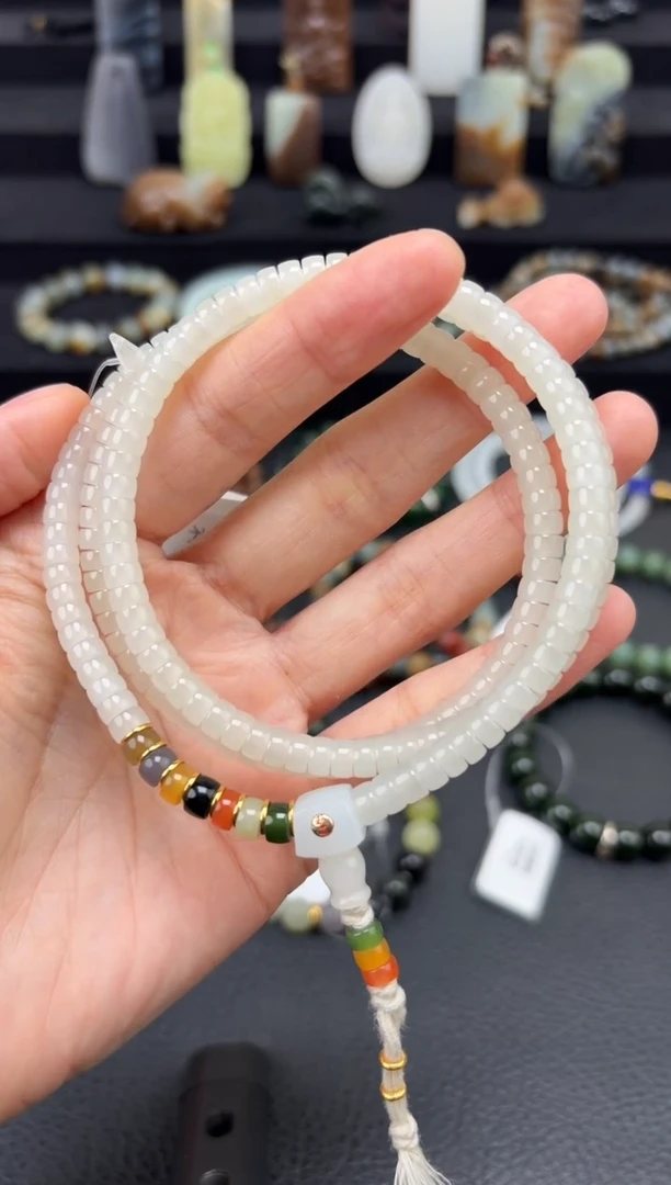 未镶嵌和田玉挂件白玉药片108