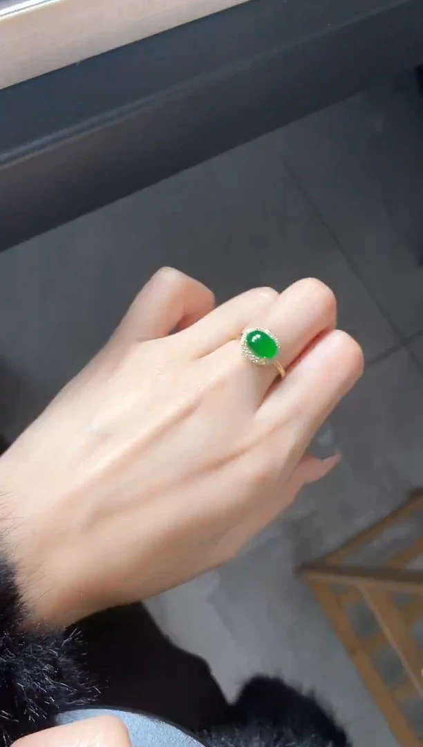 银S925镶嵌戒指翡翠51151