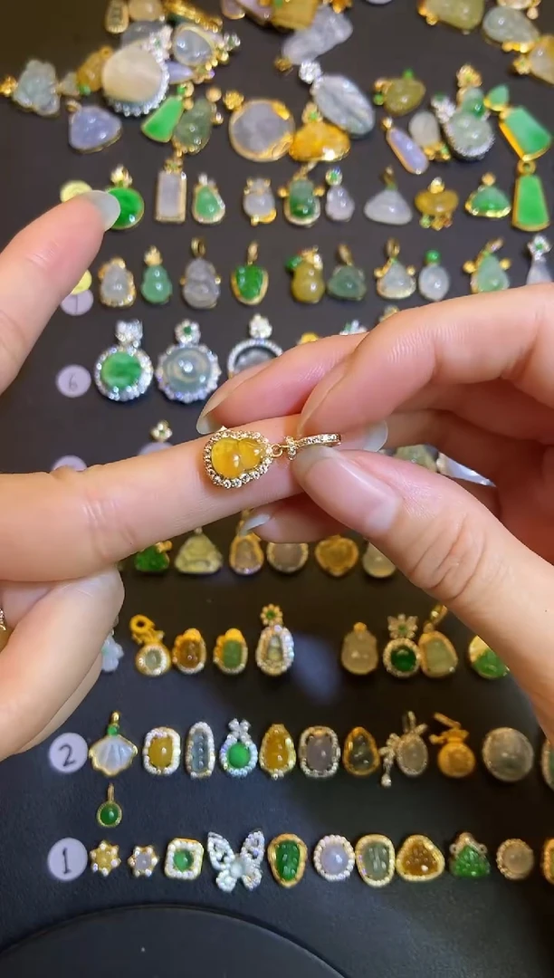 吊坠(不含链)银S925镶嵌翡翠1