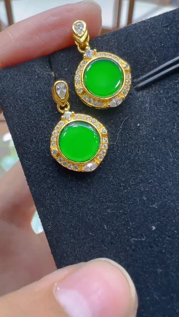 银S925镶嵌翡翠耳饰多样性团购发一件