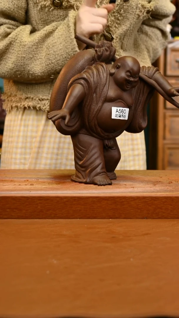 茶壶紫砂布袋弥勒精工摆件560