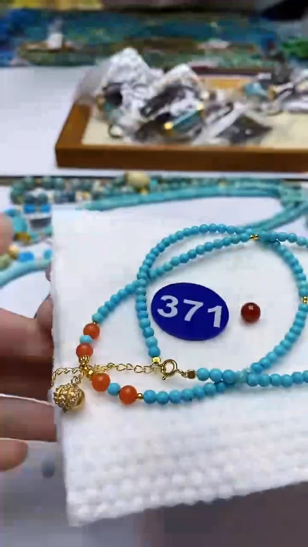 玛瑙/玉髓项链银S925镶嵌371