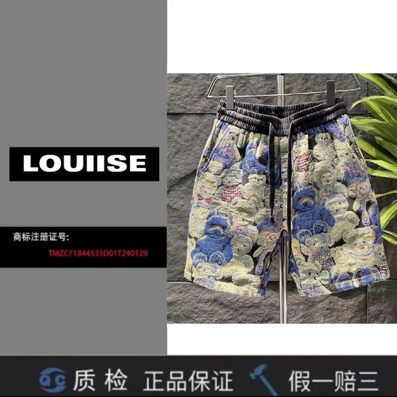 男士夏季潮流小熊短裤简约时尚百搭休闲裤小熊短裤K001