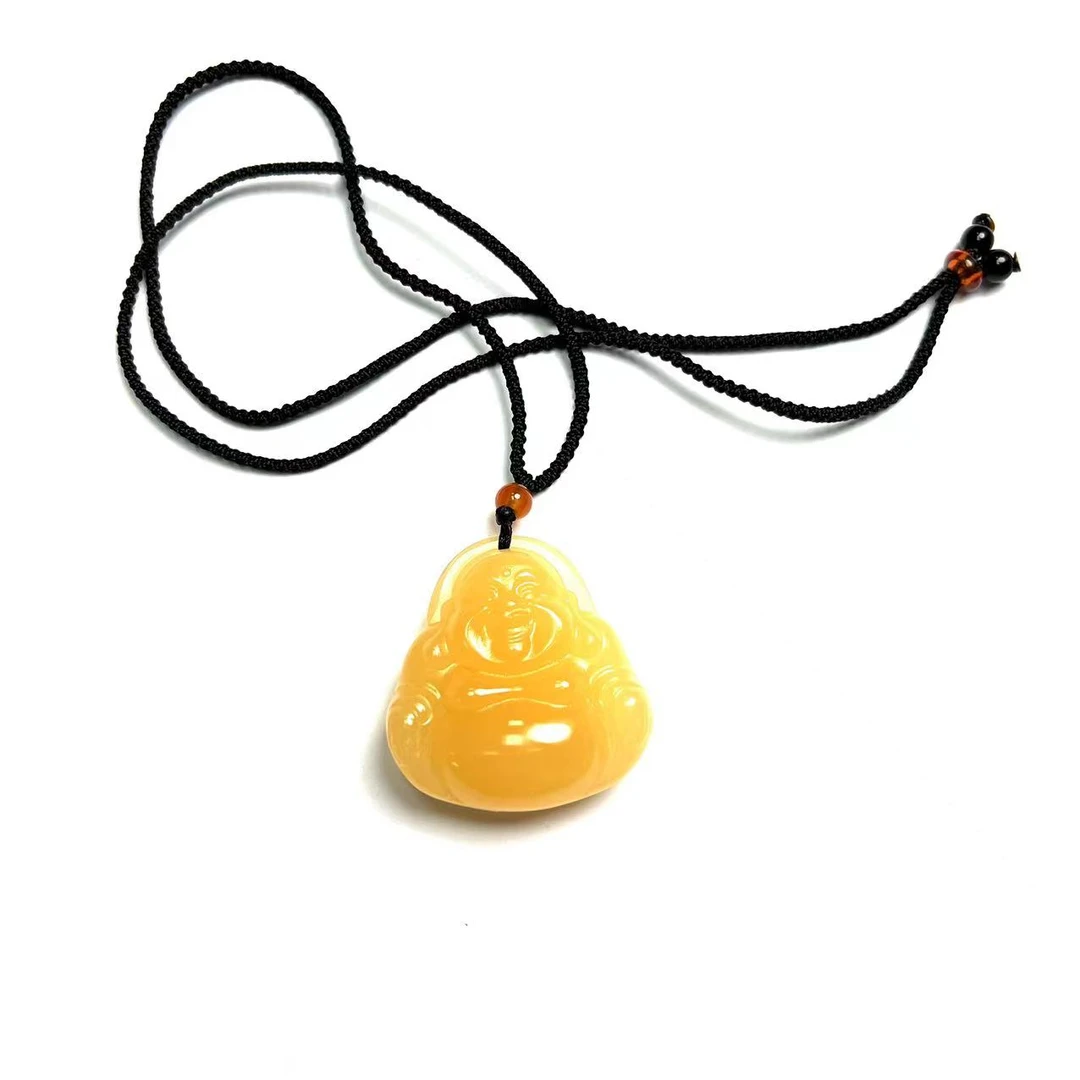 FF459-天然黄糖精美吊坠尺寸44*42*18mm