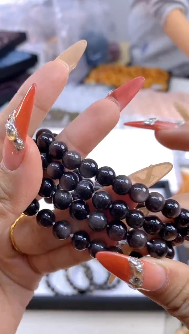 【闪购商品】黑曜岩手串未镶嵌091/多样性发其一/卡7