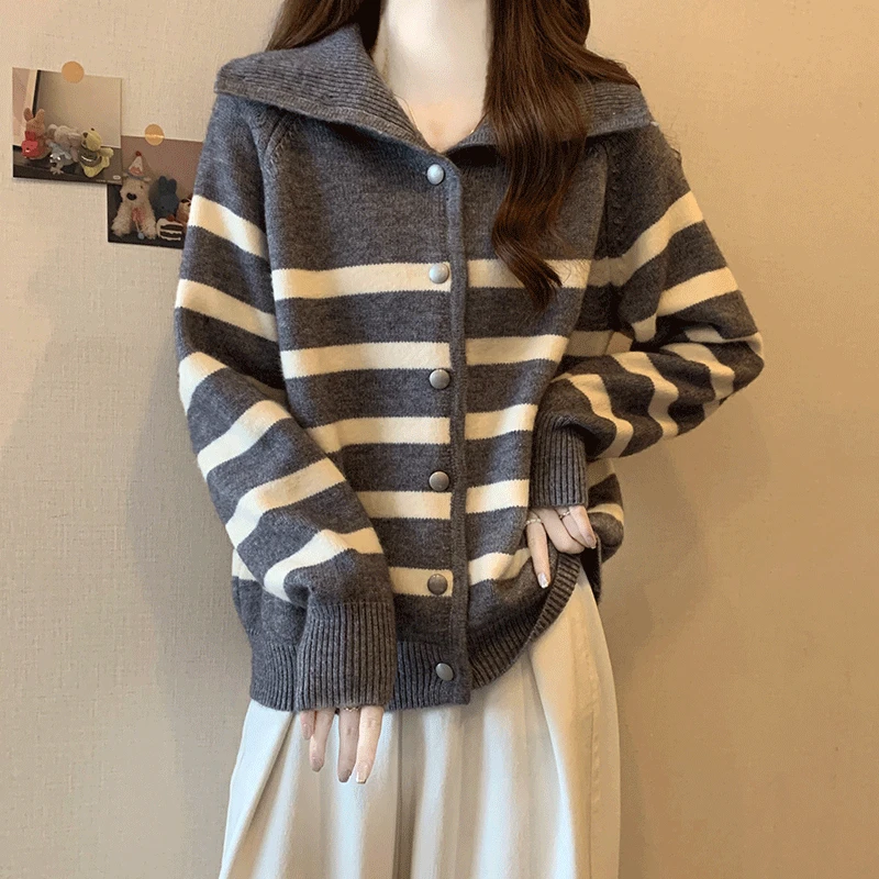 韩版女装2025年秋冬毛衣加厚保暖洋气外套女胖MM显瘦减龄新款针织