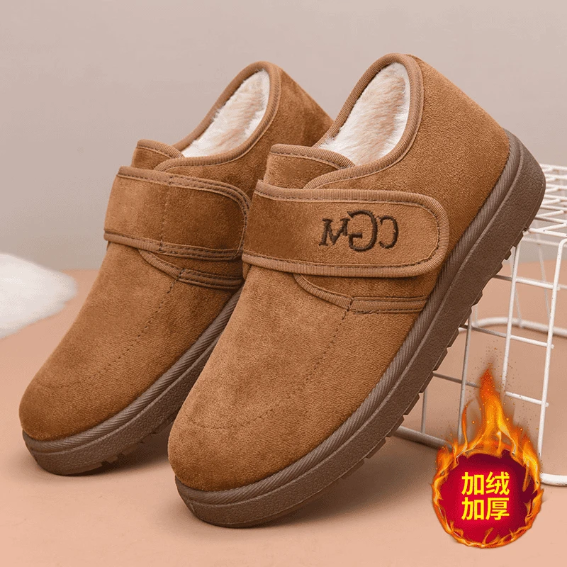 2025新款秋冬女鞋子厚底勃肯雪地靴女加绒毛毛乐福鞋外穿保暖棉鞋