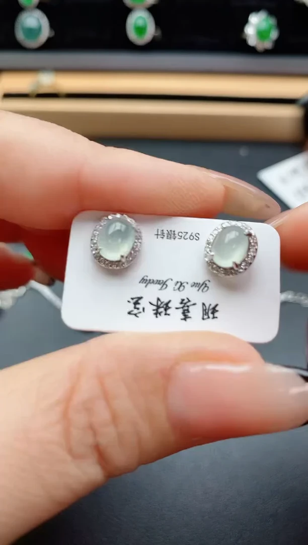 银S925镶嵌戒指翡翠1