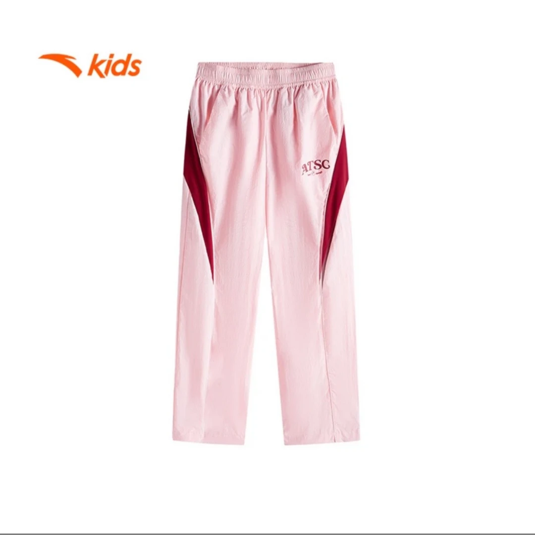 安踏儿童女大童运动长裤2025夏季新款透气舒适青少年百搭直筒裤子