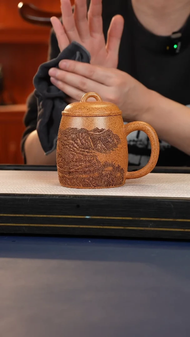 【闪购商品】紫砂茶杯龙骨金沙秦权紫砂盖杯