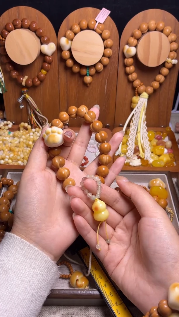 手串猴头核桃小***✨全品光面柯基猫爪俏色葫芦吊坠手串