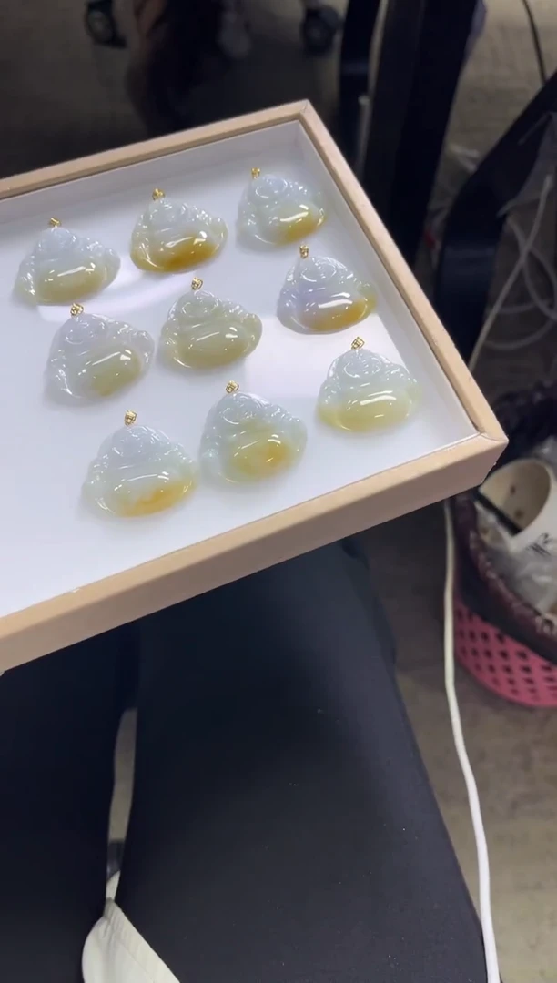 颈饰18K金镶嵌翡翠T189/多样性发一件/配绳子