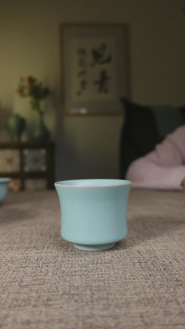 【闪购商品】杯子仿古天青束腰杯