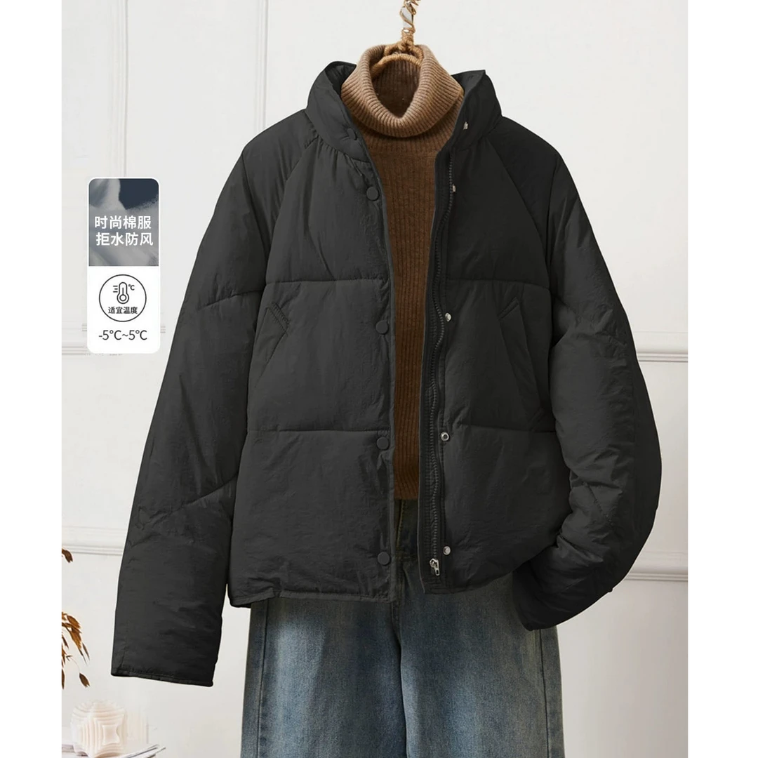 B020棉服女冬季小个子短款韩系洋气独特别致加厚保暖棉衣棉袄