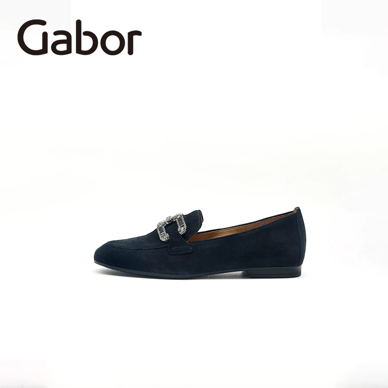gabor嘉步春季英伦风欧若风马衔扣平底低跟玛丽珍圆头乐福鞋65210