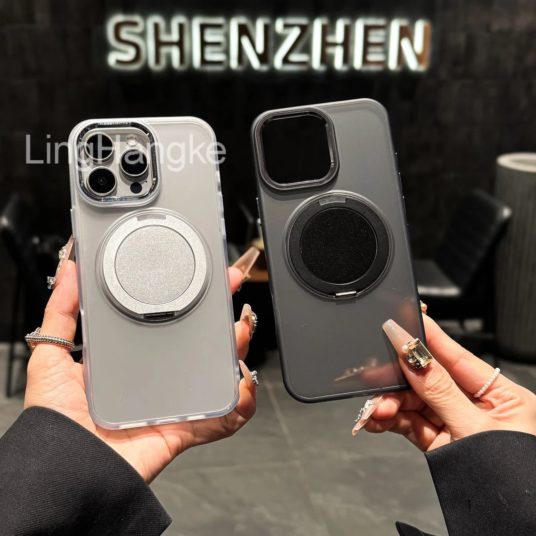 360解压旋转磁吸支架适用iPhone16promax手机壳磨砂肤感16硬15/14