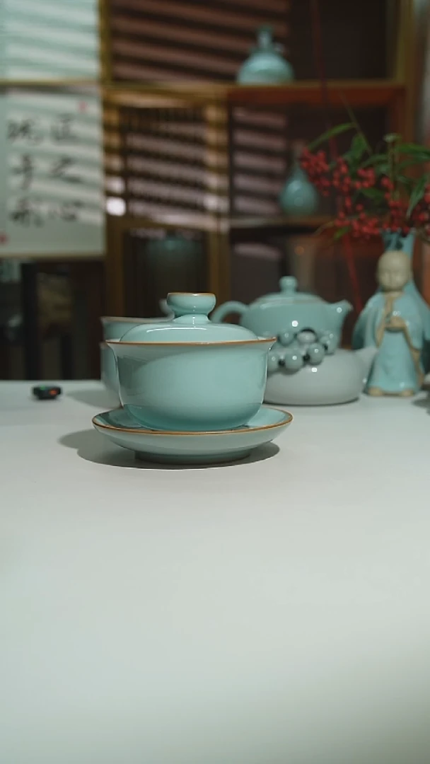 运圈天青随缘盖碗二级