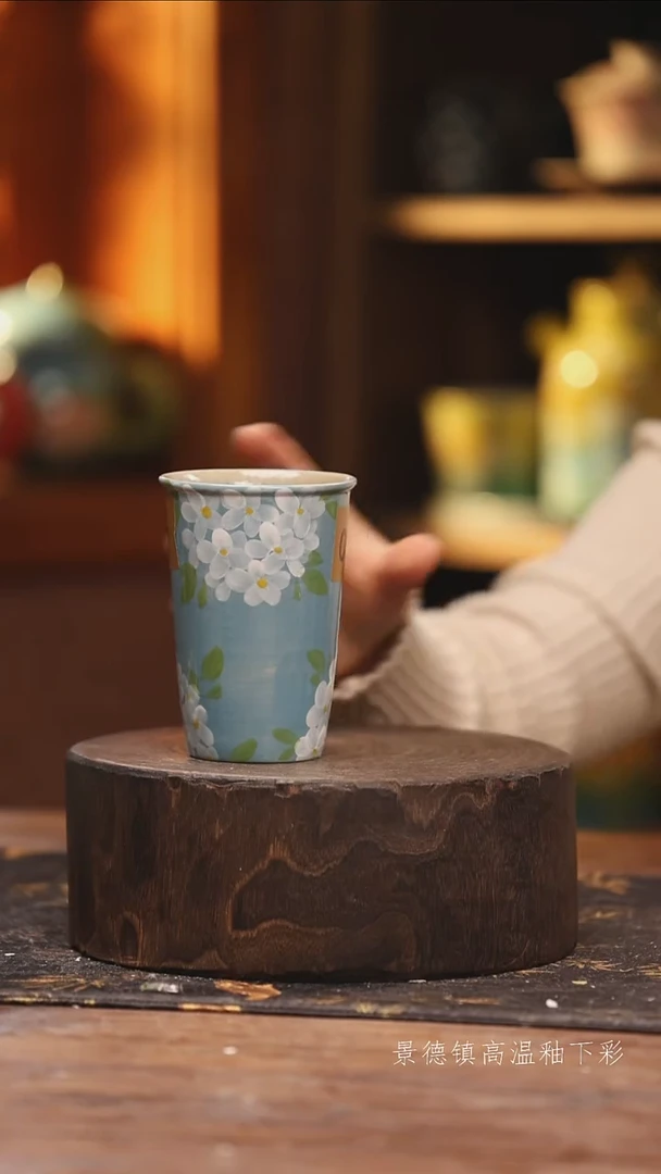 陶瓷景德镇高温釉下手绘陶瓷@L033@