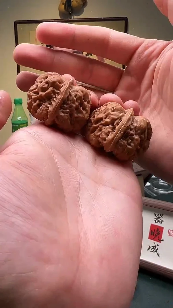 【闪购商品】文玩核桃把件39mm肚 蛤蟆头文玩核桃一对 10号