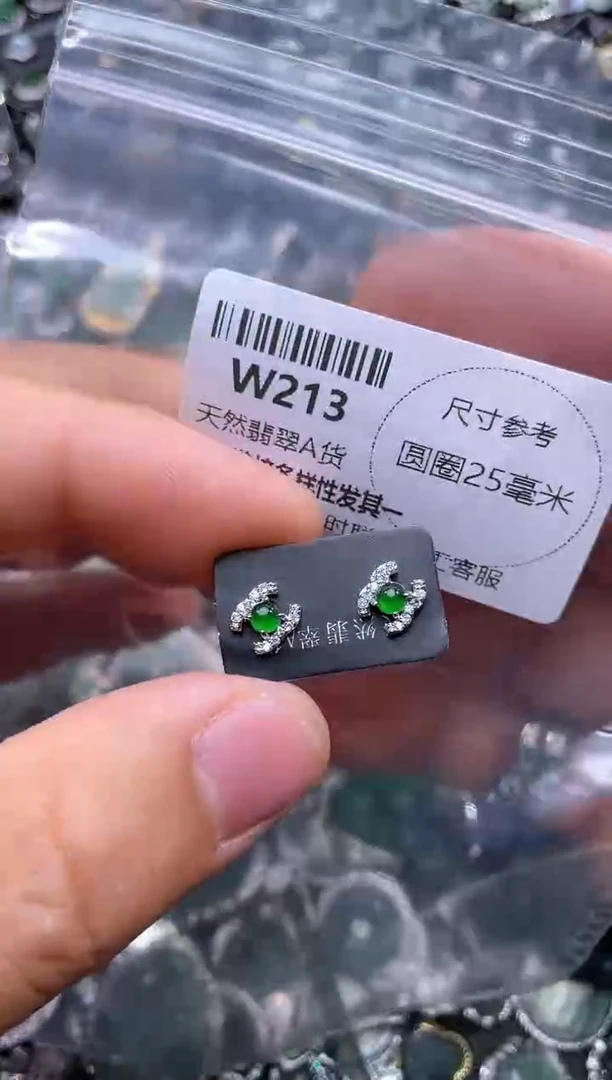 【闪购商品】翡翠颈饰未镶嵌W213耳钉