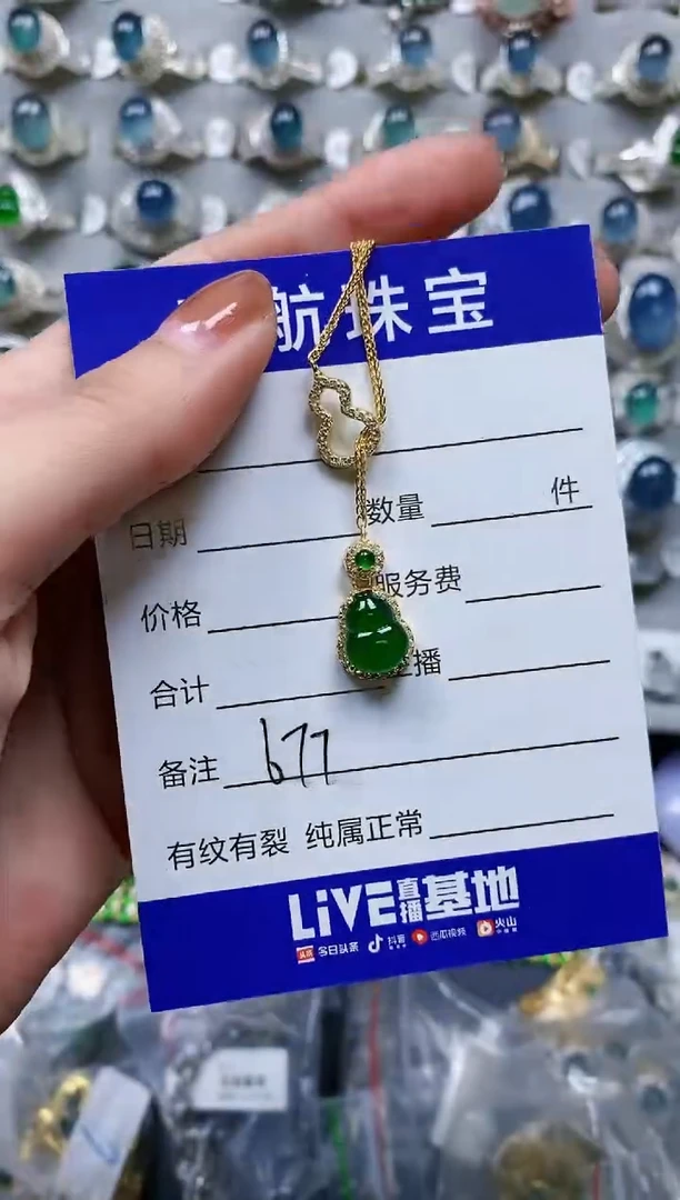 【闪购商品】翡翠颈饰银S925镶嵌0677