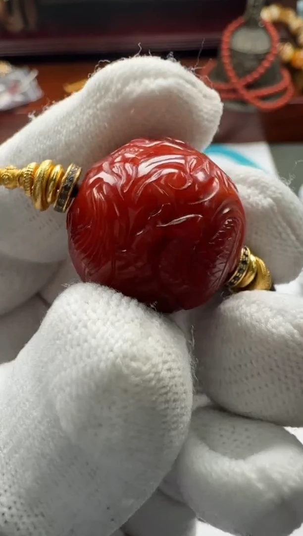 【闪购商品】南红玛瑙配饰配饰18K金镶嵌配饰配饰