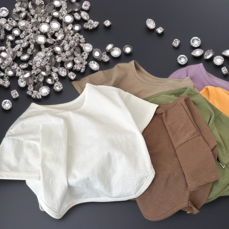 夏日全新韩版简约纯色透气爆款男女童短袖T恤百搭半袖内搭新款