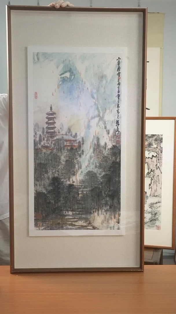 书法孙老师《山寺春雪》