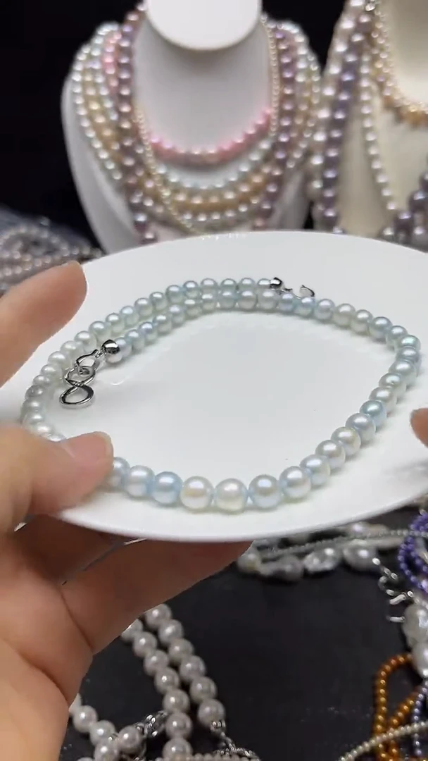 淡水珍珠未镶嵌颈饰方糖