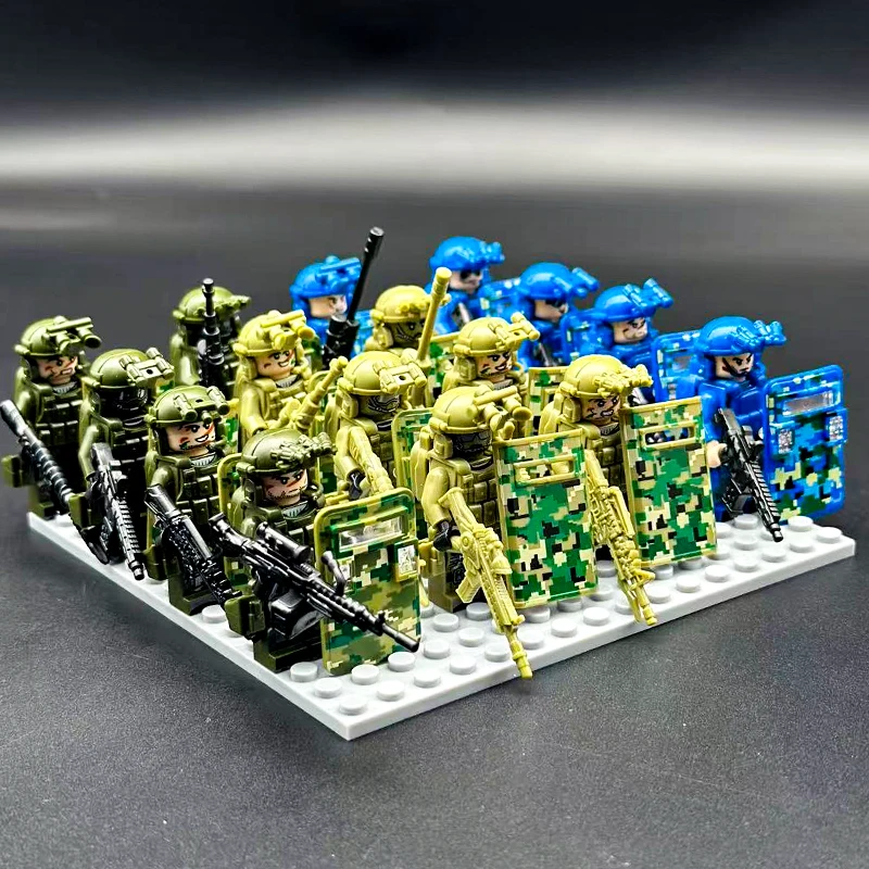积木小人仔特种兵幽灵特警益智乐拼装玩具高男孩玩具6-14岁喜欢