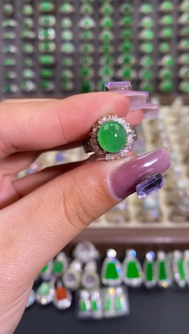 未镶嵌戒指翡翠天然缅甸A货翡翠未镶嵌 粉丝福利