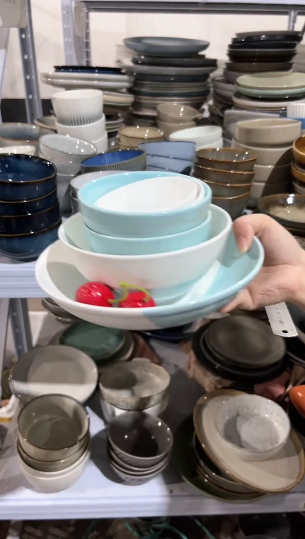 【闪购商品】瓷片外贸尾货微瑕满20包邮X6 浅蓝六件套