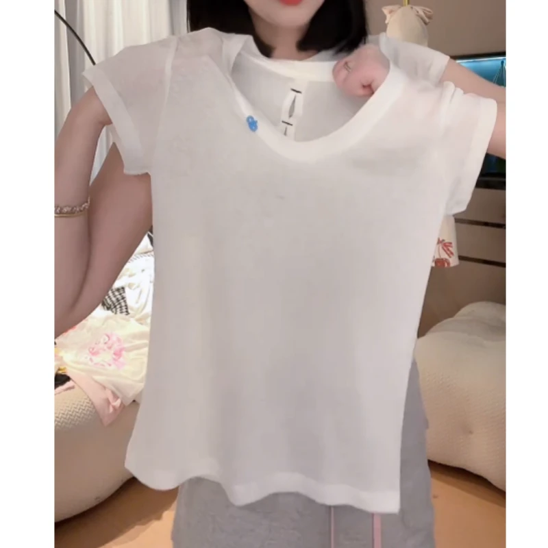 2025夏季新款百搭气质时尚印花短袖T恤潮流休闲上衣LK2504740