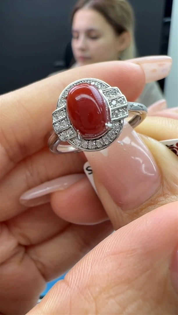 【闪购商品】南红玛瑙戒指未镶嵌93秒拍号