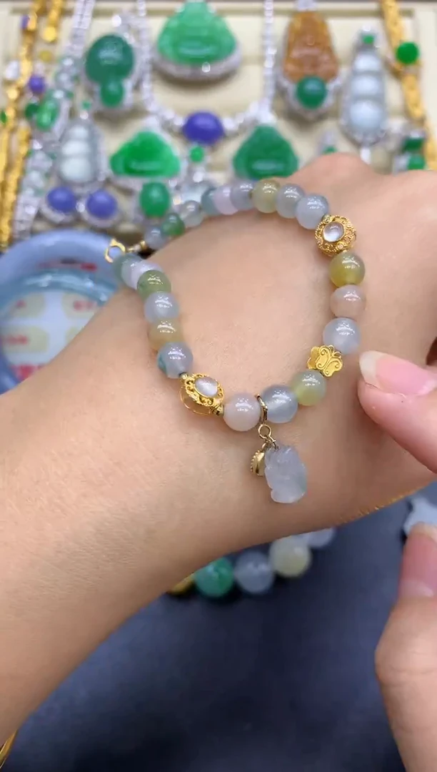 18K金镶嵌手链翡翠281-中国好珍宝