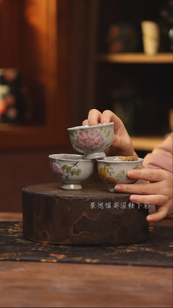 陶瓷景德镇高温釉下手绘陶瓷